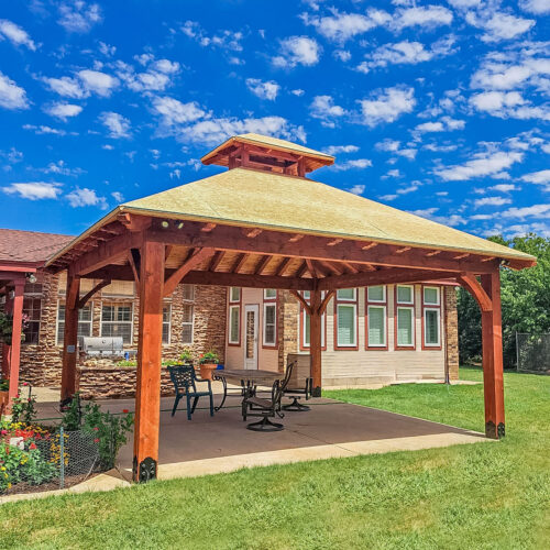 pergola 15 copy Pergola built by The Pergola Shop with beautiful blue skies in the background